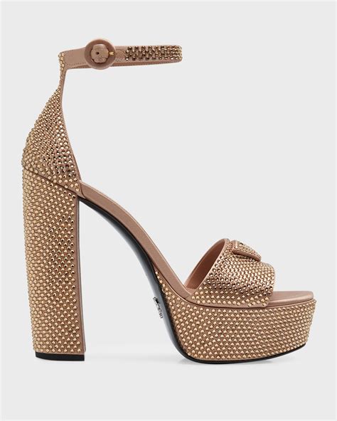 prada plateau ankle strap platform sandal|prada denim sandals.